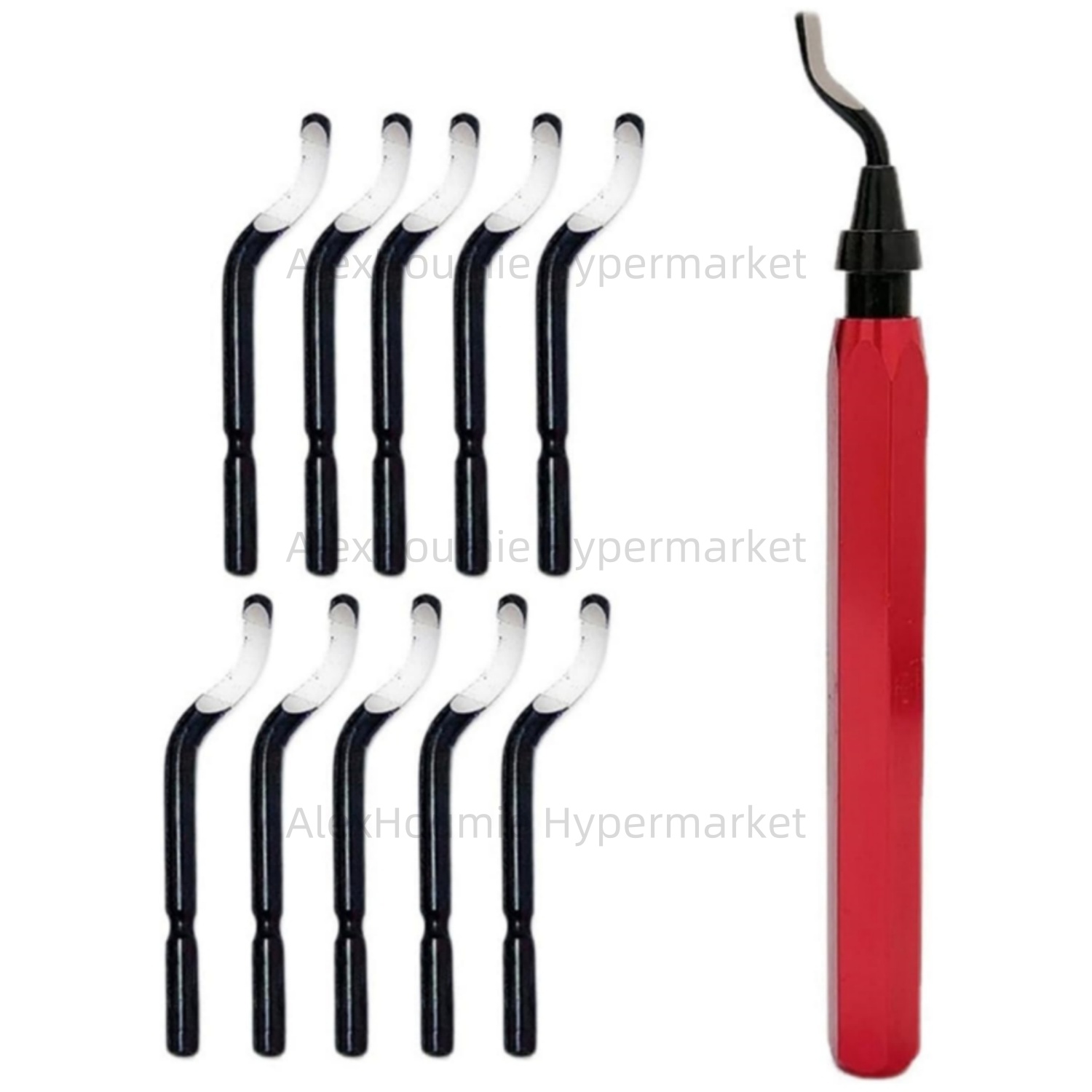 Woodworking Marking Knife - RB1000 金属ハンドルバリ取りツールセット 10 個 BS1010 ロータリーバリ取りブレード交換用樹脂