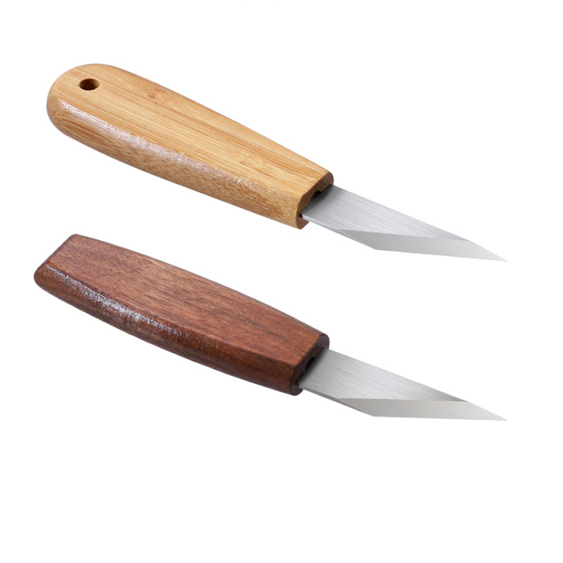 Woodworking Marking Knife - 手作り精密彫刻ナイフ CRVブレード シャープポイント ウォールナットウッドハンドル 竹ハンドル 木工彫刻ツール