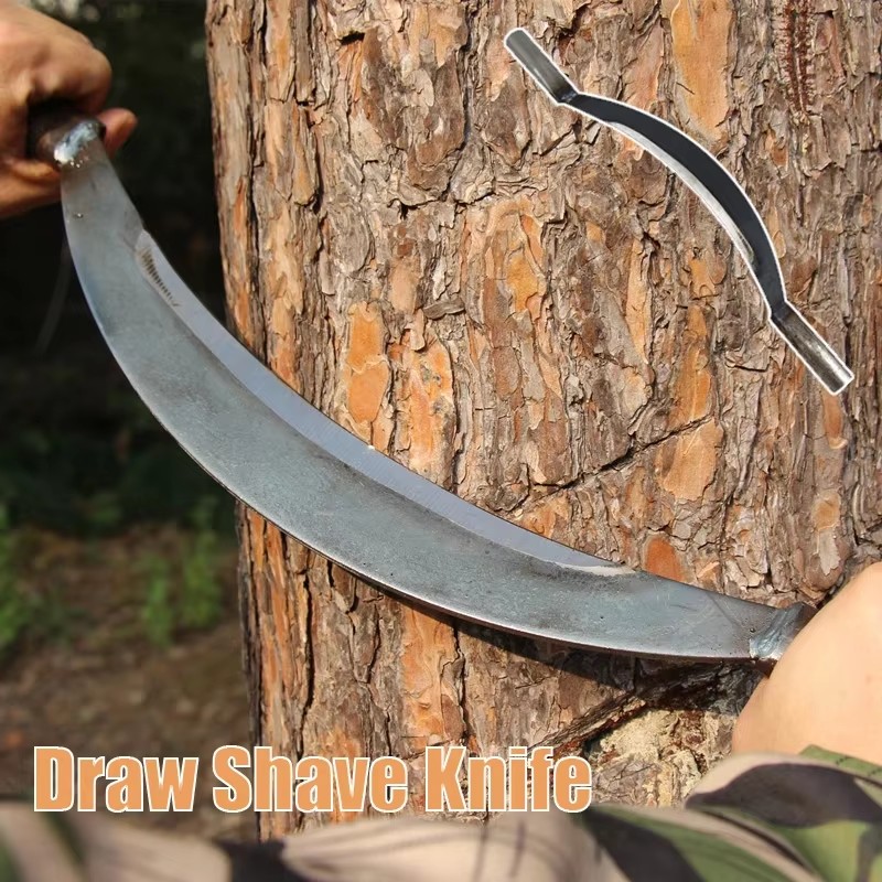 Woodworking Marking Knife - 51cm カーブドドローシェーブ木工ツール 木彫りツール ウッドドローナイフ マンガン鋼 木工剥皮ツール