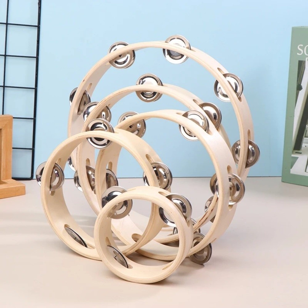 Woodworking Kids Toys - 新しい4/6/7/8/10インチハンドドラム木製リングオルフ楽器子供用楽器シングルロウ木製タンバリン教育用