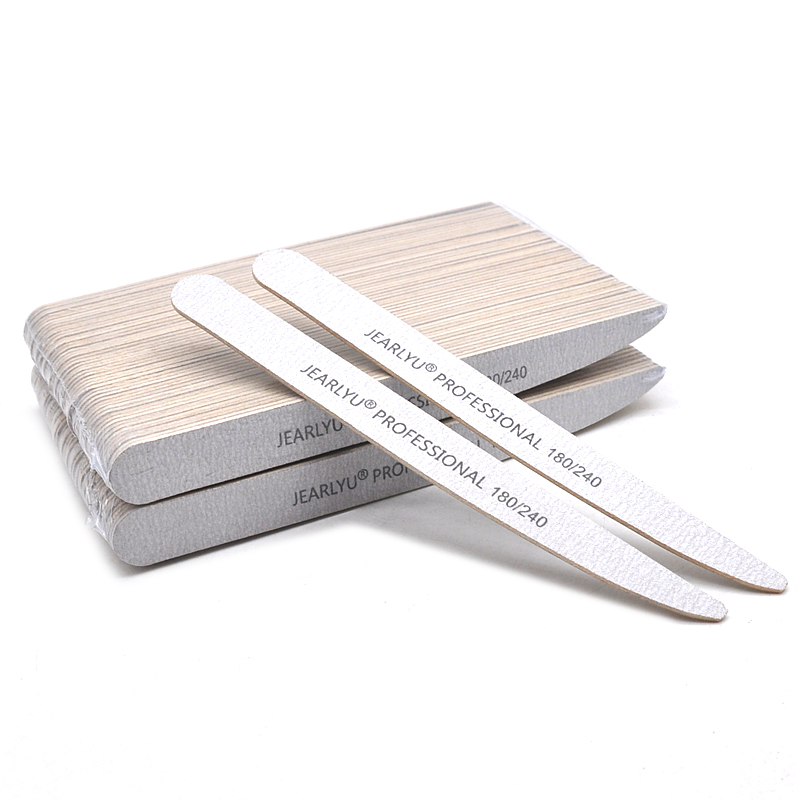 Woodworking File - 50 個ランセット木製爪やすり 100/180/240 両面バフ研磨穏やかな環境に優しいマニキュアツールプロフェッショナルネイル機器