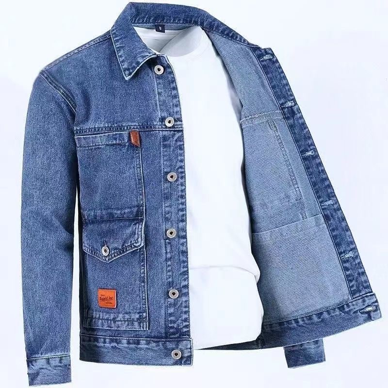 男性用無地デニムジャケット,新しい春と秋のトレンド,快適でカ - Woodworking Brand のレビューと価格