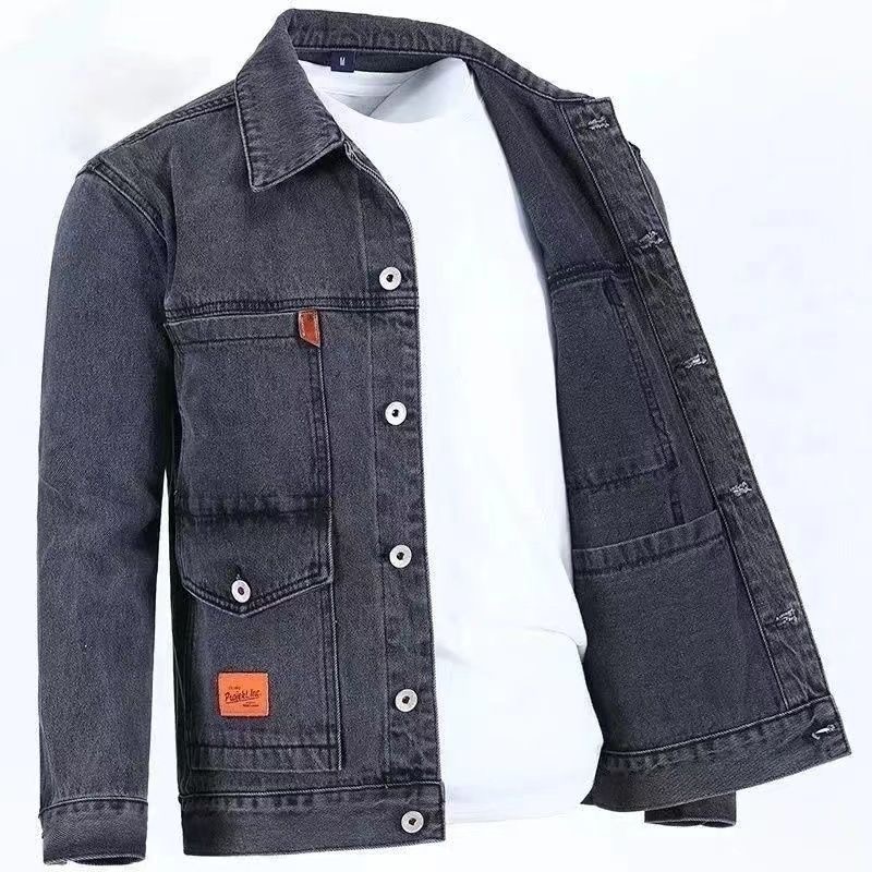 男性用無地デニムジャケット,新しい春と秋のトレンド,快適でカ - Woodworking Brand のレビューと価格