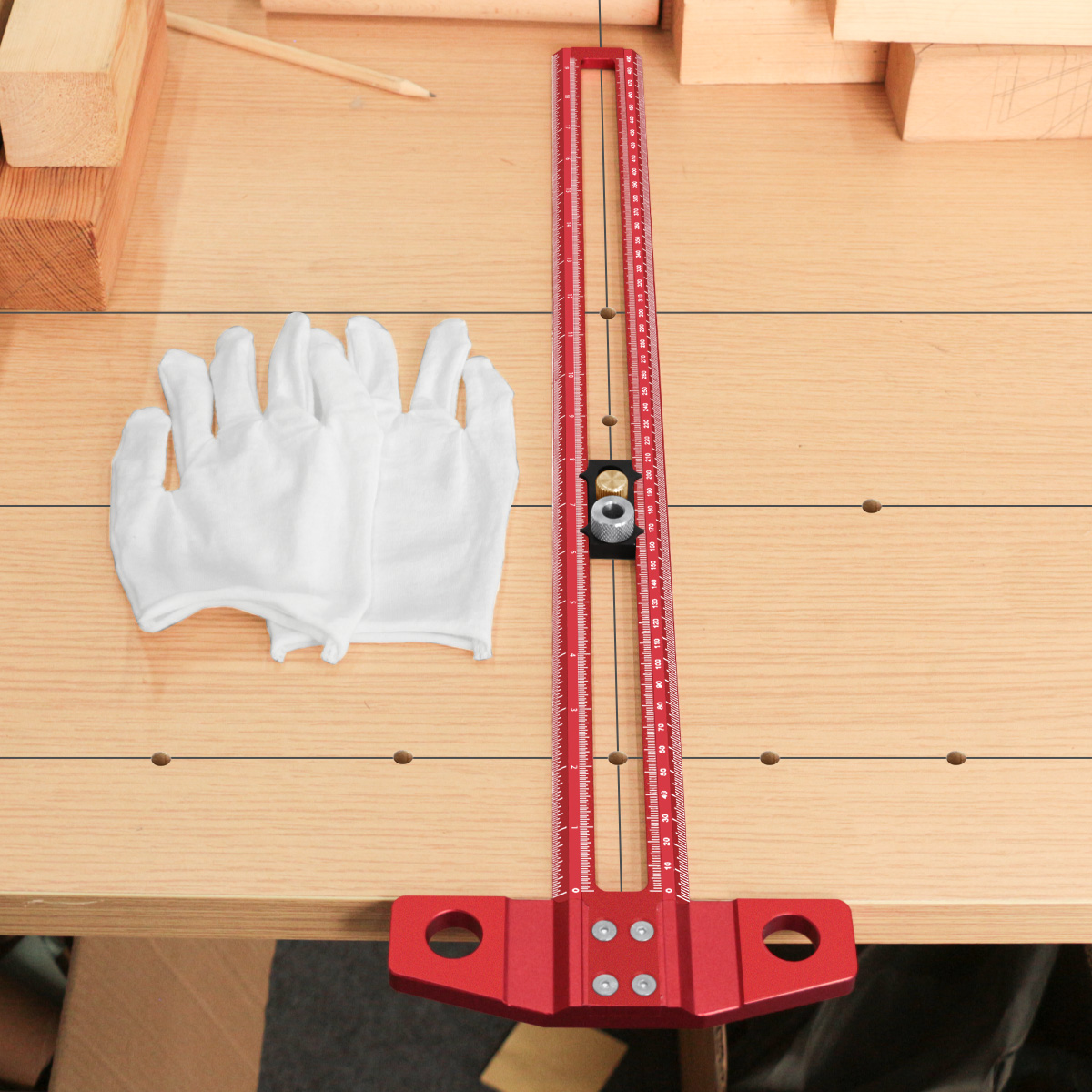 500mmアルミ製T字型定規レイアウトツール、調整可能な中空 - Woodworking Gloves のレビューと価格