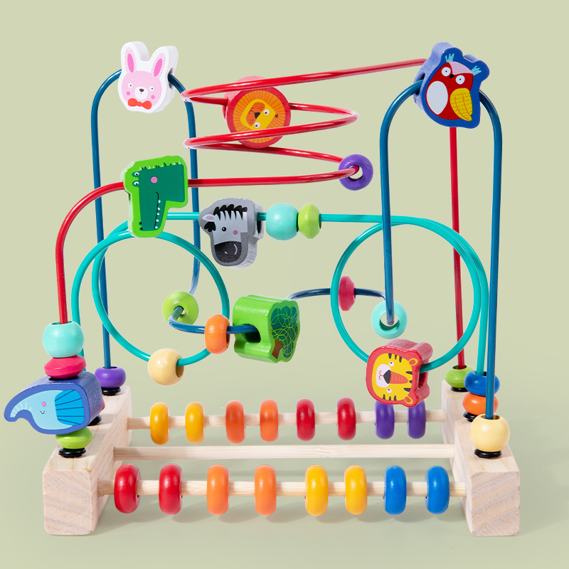 モンテッソーリおもちゃ木製ジェットコースタービーズ迷路そろば - Woodworking Kids Toys のレビューと価格