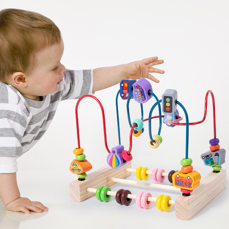 モンテッソーリおもちゃ木製ジェットコースタービーズ迷路そろば - Woodworking Kids Toys のレビューと価格