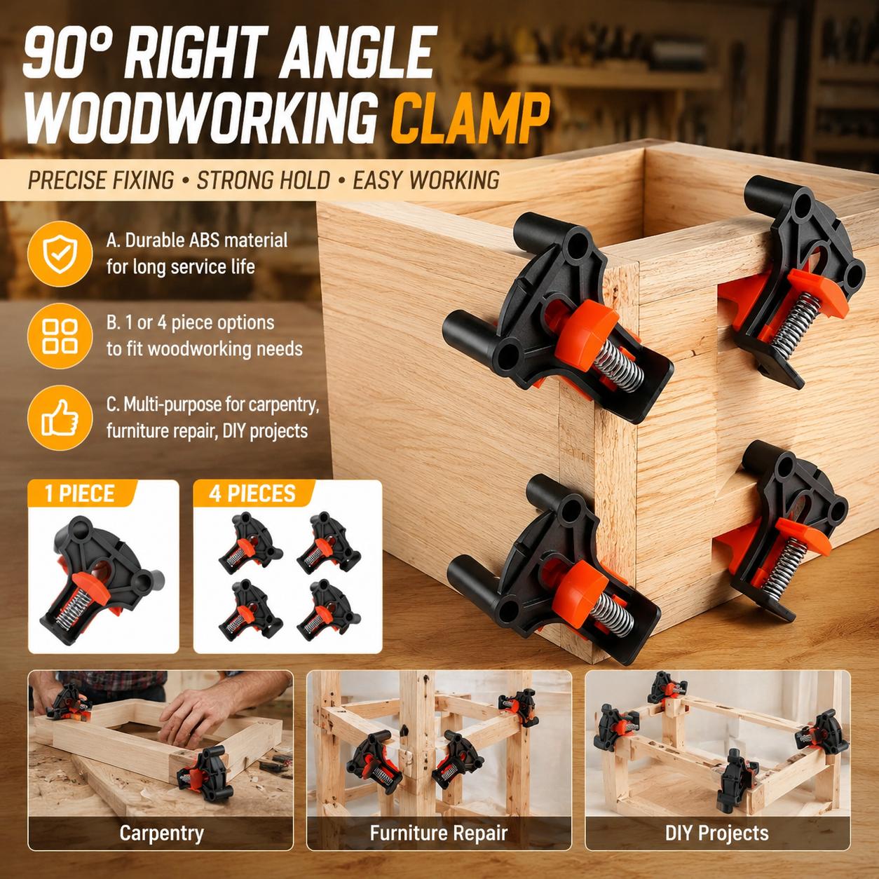 プレミアム木工大工用90度直角コーナークランプキット、キャビ - Woodworking And Carpentry のレビューと価格