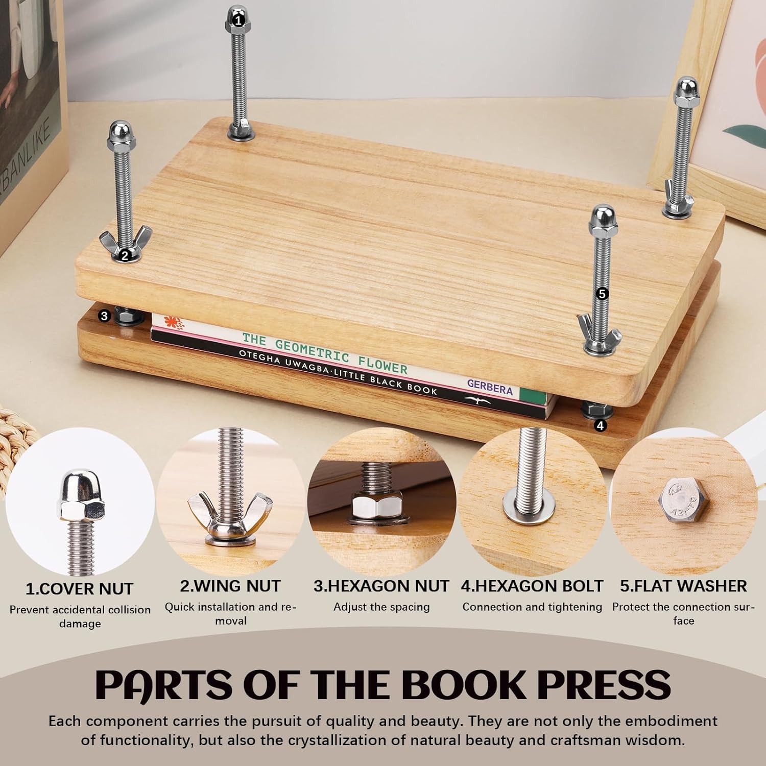 木製ブックプレス、製本ツール、デスクトップDIYグリーティン - Woodworking Book のレビューと価格