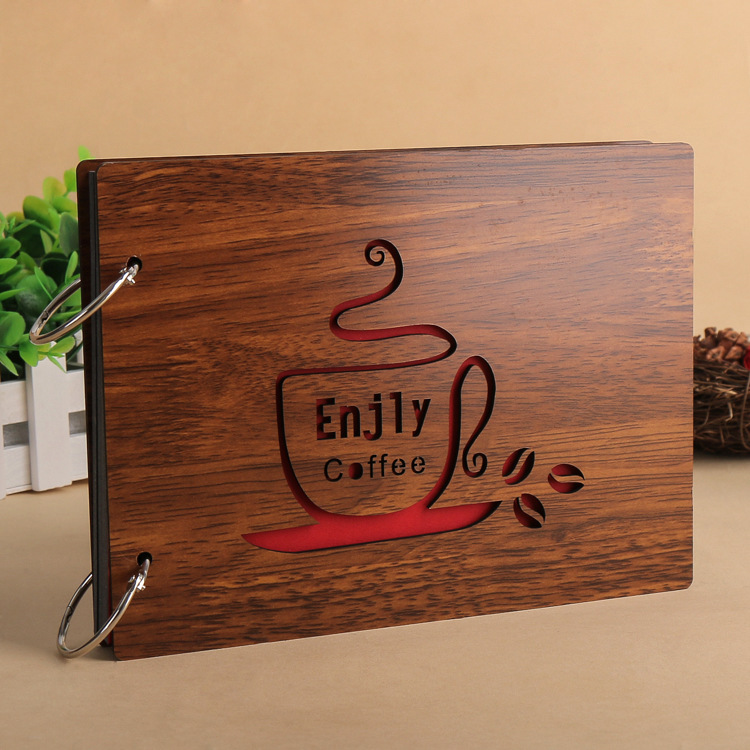 8インチのヴィンテージ木製DIY粘着式黒カード写真スクラップ - Woodworking Book のレビューと価格