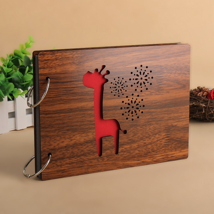 8インチのヴィンテージ木製DIY粘着式黒カード写真スクラップ - Woodworking Book のレビューと価格