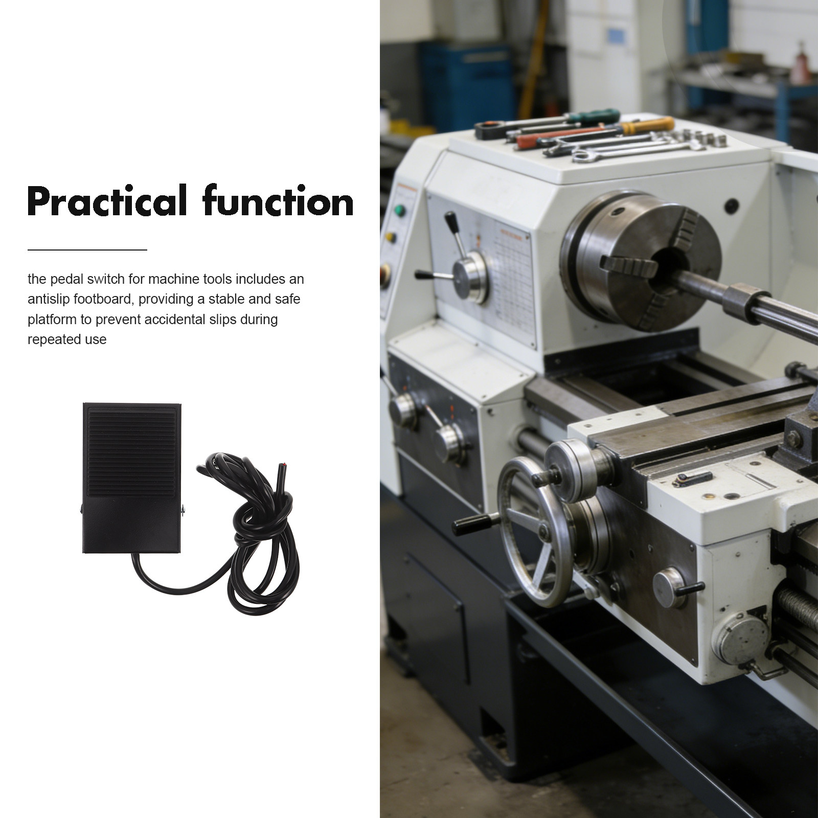 瞬間フットペダルスイッチ工作機械用ヘビーデューティオンオフフ - Woodworking Tool のレビューと価格