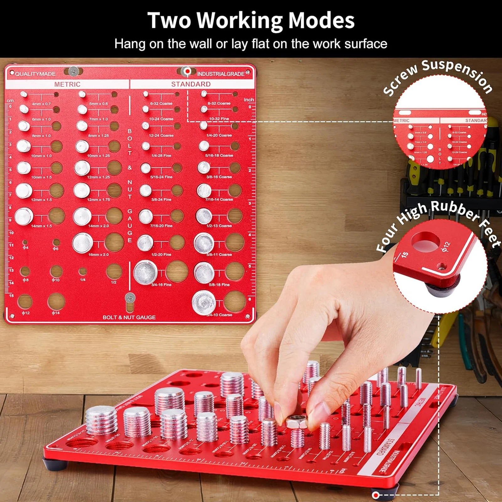 ナットとボルトのねじ径ゲージセット（標準およびメートルねじ用 - Woodworking Tool Stores のレビューと価格