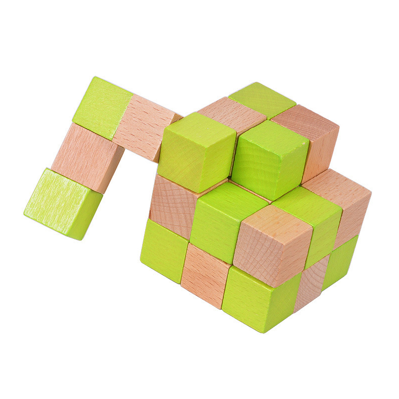 木製スネークキューブパズル IQ ロジックトレーニング頭の体 - Woodworking Kids Toys のレビューと価格