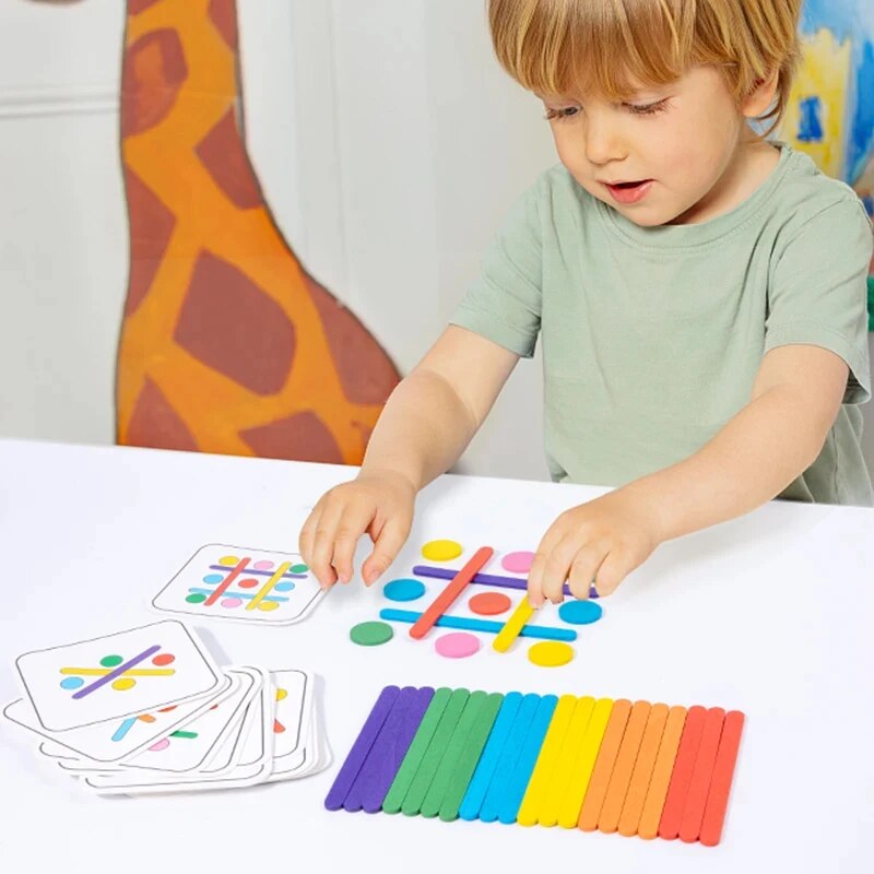 子供レインボースティック思考パズル木製 DIY アイスクリー - Woodworking Kids Toys のレビューと価格
