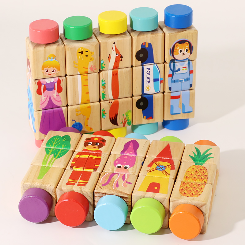 1 個ベビー木製回転動物マッチング木製パズルおもちゃ早期教育 - Woodworking Kids Toys のレビューと価格