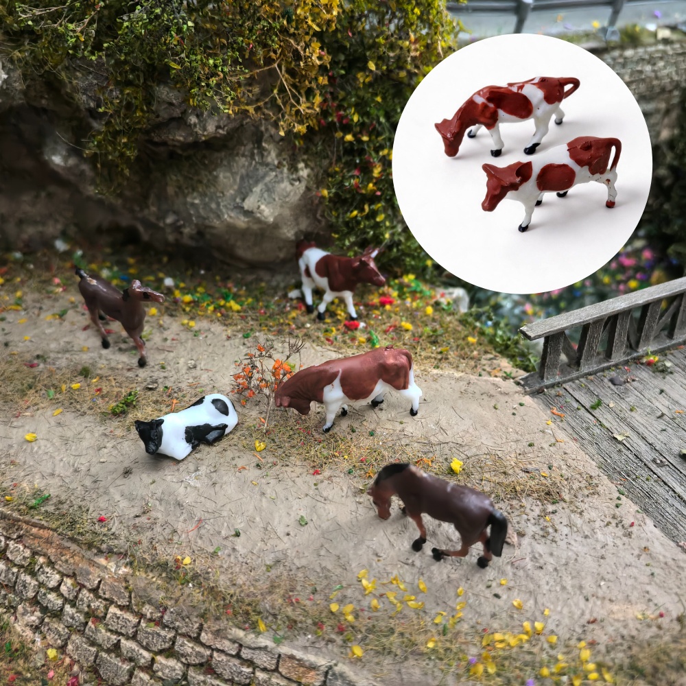 HOスケールミニファームアニマルフィギュアミニチュア牛馬モデ - Woodworking Horse のレビューと価格
