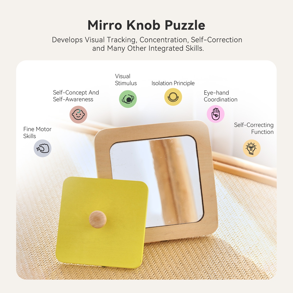 モンテッソーリ木製ミラーパズルビジーボード早期教育感覚玩具セ - Woodworking Kids Toys のレビューと価格
