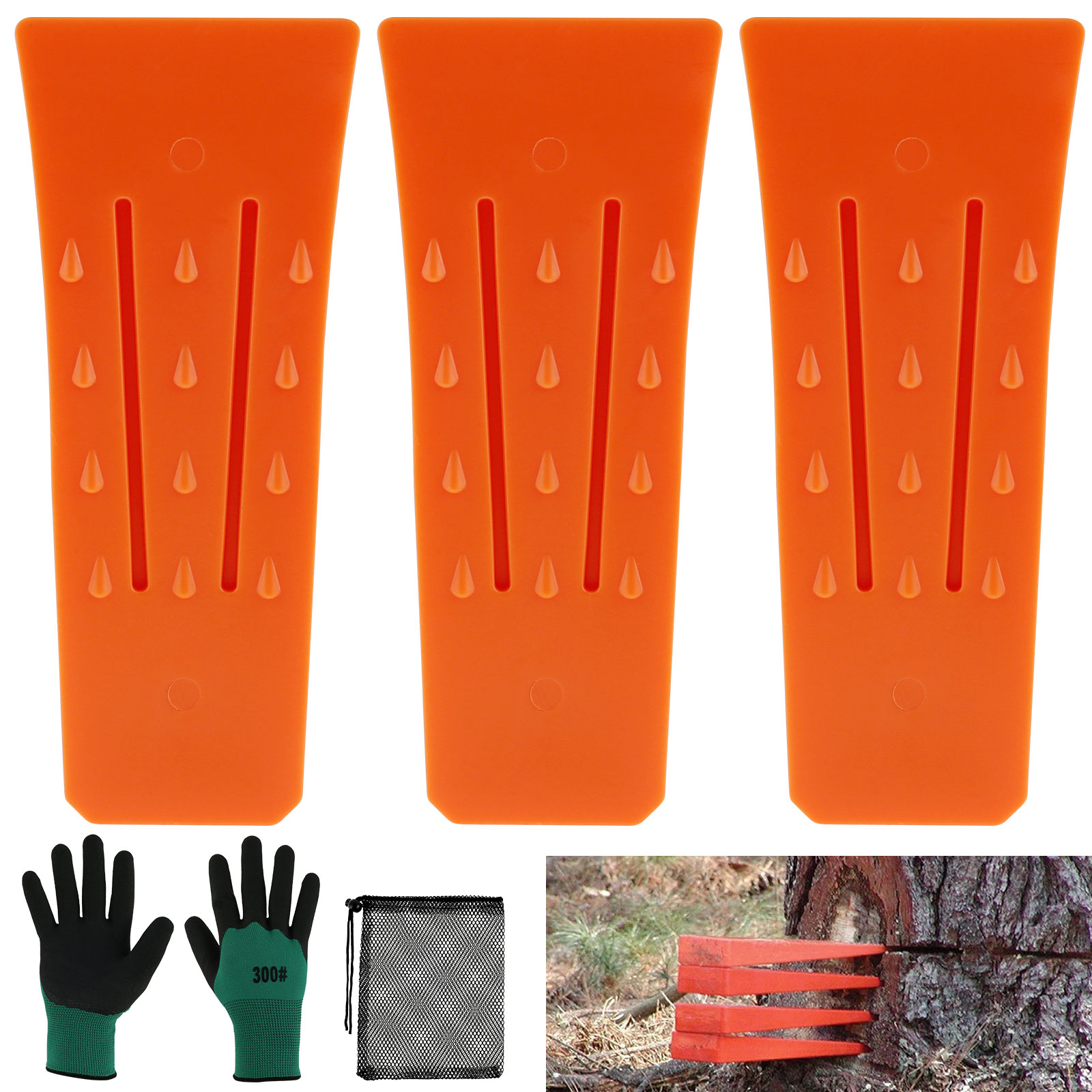 3 個のツリーカッティングウェッジ耐久性のあるプラスチック効 - Woodworking Gloves のレビューと価格