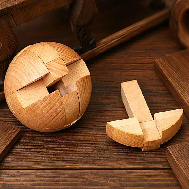 クラシックな木製パズルボール、魔法の頭脳体操、組み立て式イン - Woodworking Kids Toys のレビューと価格