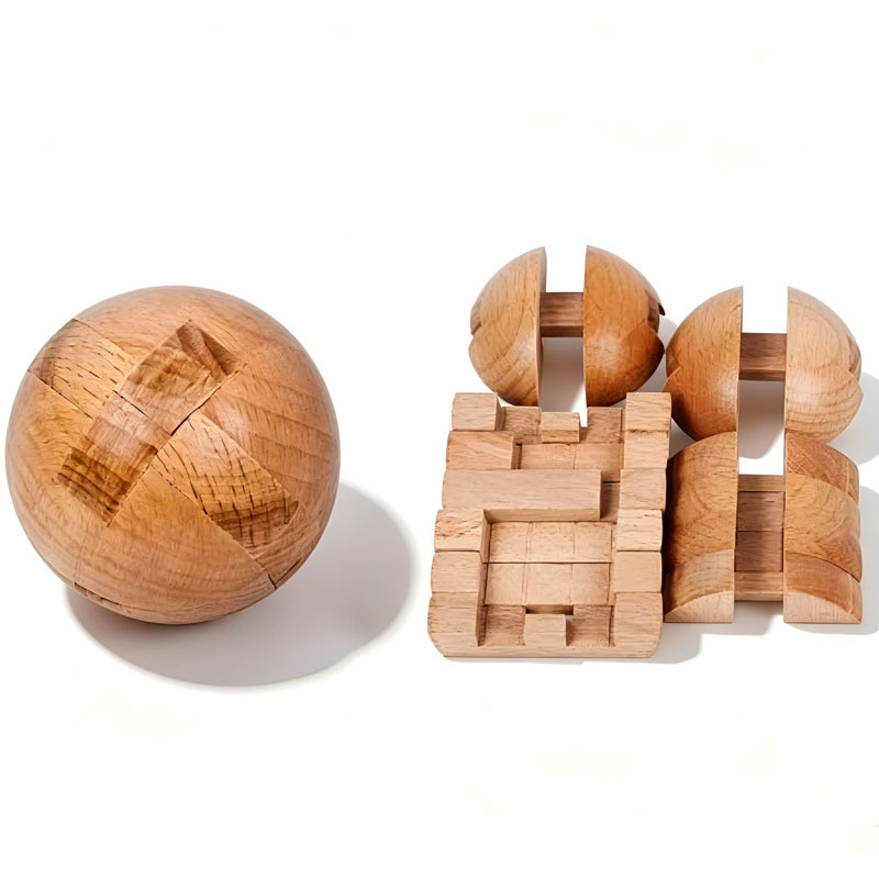 クラシックな木製パズルボール、魔法の頭脳体操、組み立て式イン - Woodworking Kids Toys のレビューと価格