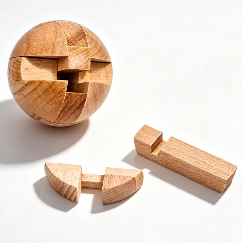 クラシックな木製パズルボール、魔法の頭脳体操、組み立て式イン - Woodworking Kids Toys のレビューと価格