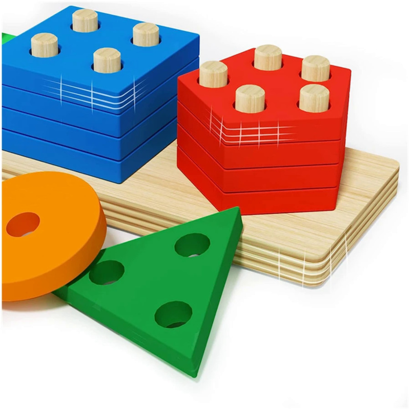モンテッソーリ木のおもちゃ色形状マッチングパズルゲームカラフ - Woodworking Kids Toys のレビューと価格