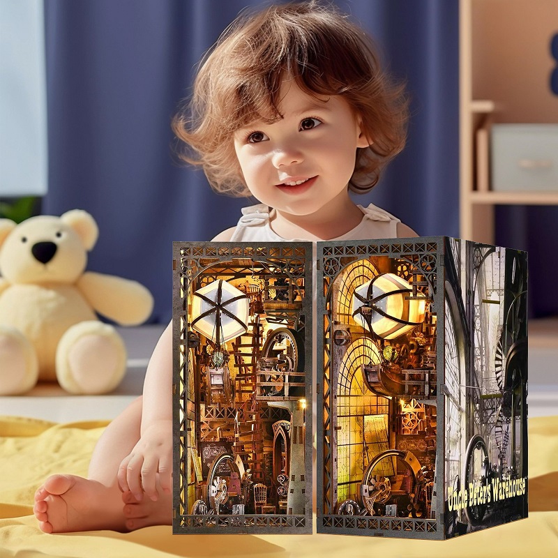 ミニDIY木製ブックヌックキット ミニチュアドールハウス本棚 - Woodworking Book のレビューと価格