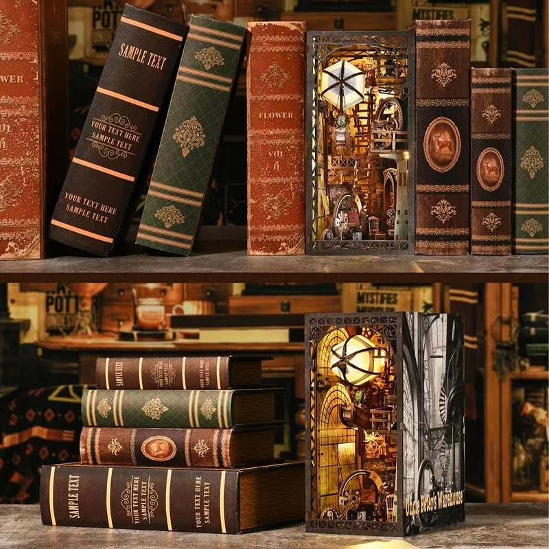 ミニDIY木製ブックヌックキット ミニチュアドールハウス本棚 - Woodworking Book のレビューと価格
