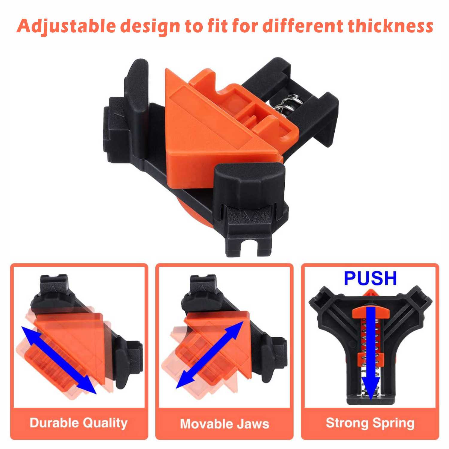60-120度調節可能なコーナークランプ-スプリング式直角ク - Woodworking Tool のレビューと価格