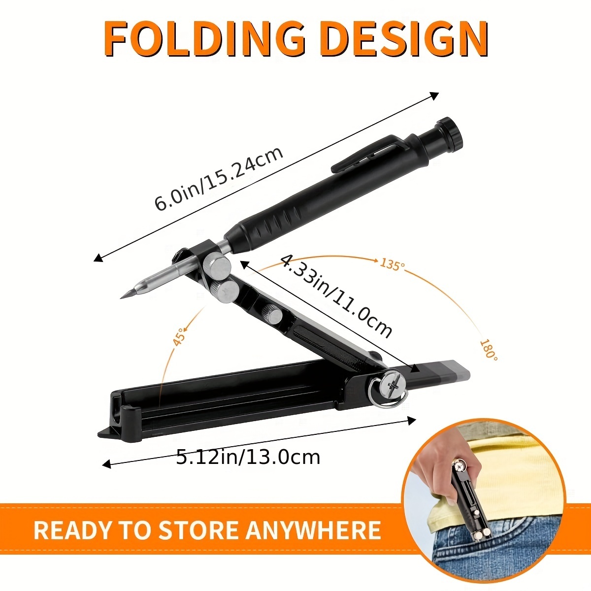 ディープホールペンシル付き多機能刻印ツール,アルミニウム合金 - Woodworking Marking Knife のレビューと価格
