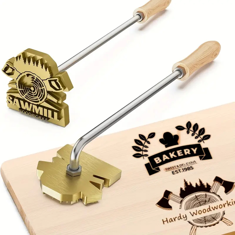 M8カスタムブランド刻印鉄印、パーソナライズされた革製真鍮エ - Woodworking Logo Design のレビューと価格