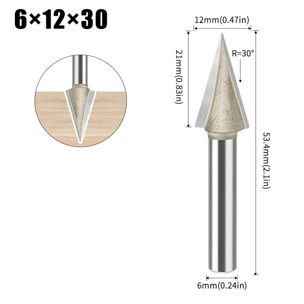 超硬Vビット 30度V字型彫刻用ルータービット 1/4インチ - Woodworking Or Woodworking のレビューと価格