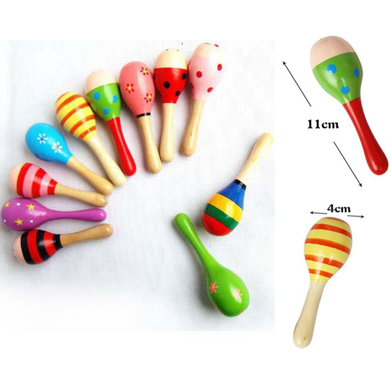2 個のカラフルな木製小さなガラガラマラカスビート赤ちゃん知 - Woodworking Kids Toys のレビューと価格