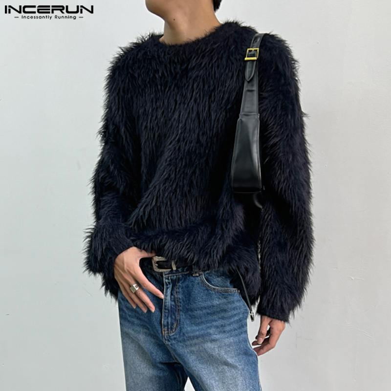 Incerun-メンズ単色ぬいぐるみネックプルオーバー、長袖 - Woodworking Brand のレビューと価格