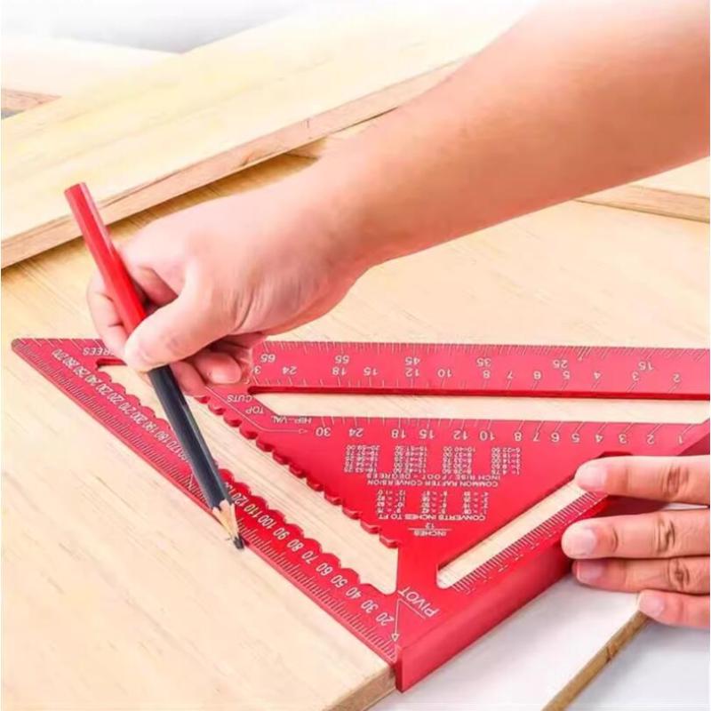 1 個赤色アルミ合金三角定規高精度クリアスケール木工大工建設 - Woodworking And Carpentry のレビューと価格