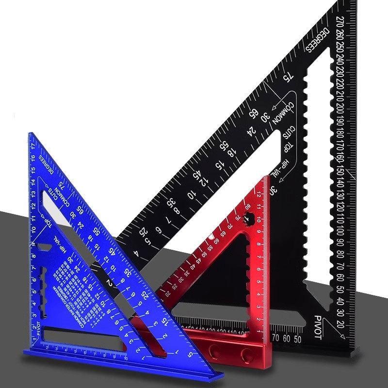 1 個赤色アルミ合金三角定規高精度クリアスケール木工大工建設 - Woodworking And Carpentry のレビューと価格